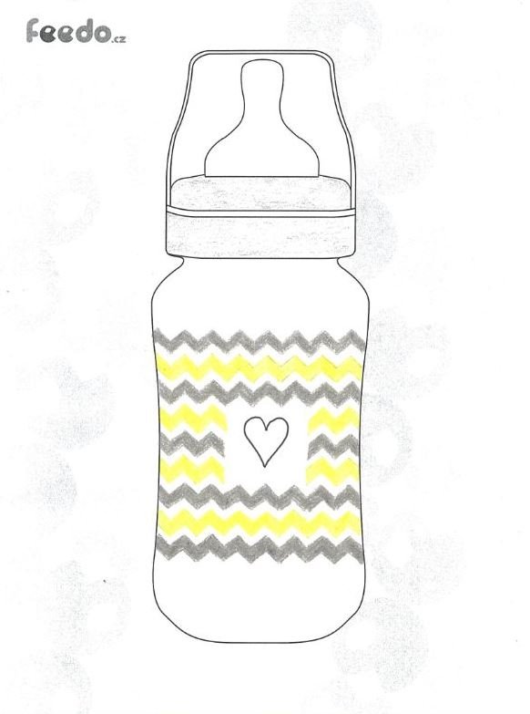 design kojenecké lahvičky - chevron