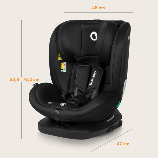 LIONELO Bastiaan i-Size autósülés (40-150 cm) Fekete Karbon