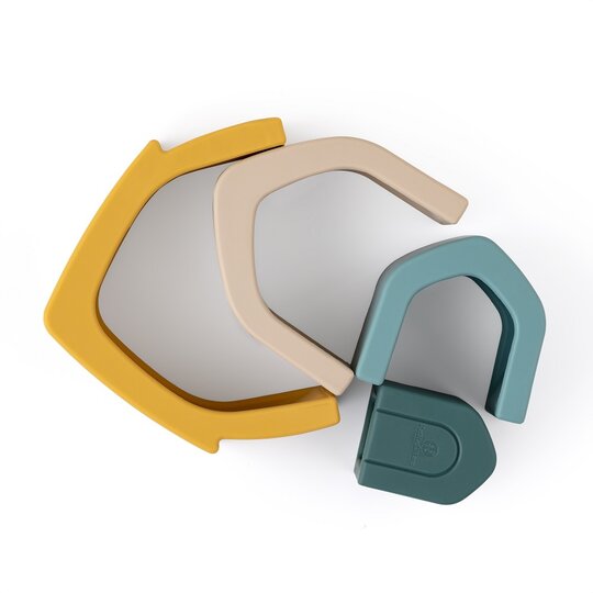 PETITE&MARS Hračka silikonová skládací  House Intense Ochre 12m+