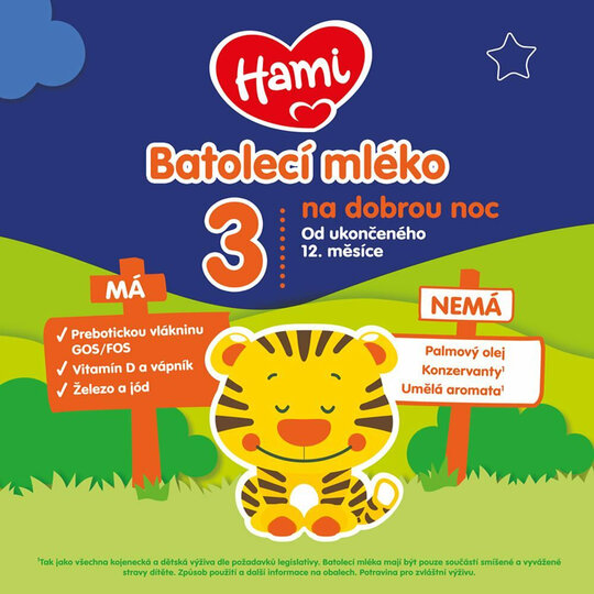 HAMI 3 Mlieko Na dobrú noc batoľacie 600 g