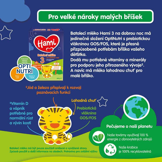 HAMI 3 Mlieko Na dobrú noc batoľacie 600 g