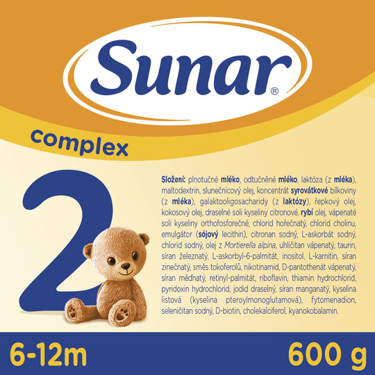 3x SUNAR Complex 2 Mlieko následné 600 g