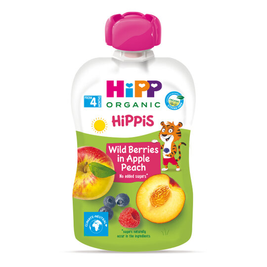 6x HiPP HiPPiS BIO 100% ovoce Jablko-Broskev-Lesní ovoce 100 g
