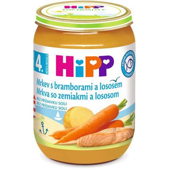 6x HiPP Mrkev s bramborami a lososem (190 g)