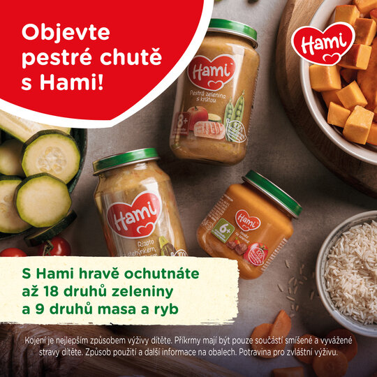 HAMI Zemiaky s hovädzím a hráškom (250 g) - mäsovo-zeleninový príkrm