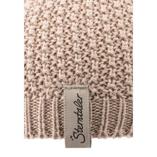 STERNTALER Kötött sapka GOTS pamut bézs uni méret 43 cm - 5-6 hó