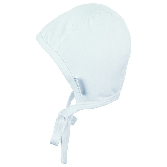 STERNTALER Čepice pro novorozence bez vnitřních švů zavazovací bavlna white uni 33 cm- 0-1 m