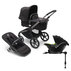 BUGABOO Kočárek Fox 5 Graphite/Midnight black-Midnight black + KIDDY Evoluna i-size 2 Lizard Green