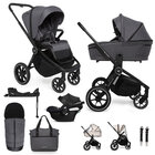 MUUVO SET Kočárek 4v1 Quick 4.0 Iron graphite set + CBX By CYBEX Aton B2 i-Size + základna