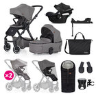 PETITE&MARS Kombinált babakocsi ICON 2 az 1-ben Dove Grey XXL AIR + CYBEX Aton B2 i-Size + alap