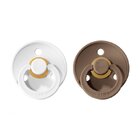 BIBS Colour dudlíky z přírodního kaučuku 2 ks vel. 1 White / Dark Oak BIBS Colour dudlíky z přírodního kaučuku 2 ks vel. 1 White / Dark Oak