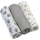 BABYONO Pleny mušelínové Super soft 3 ks šedá