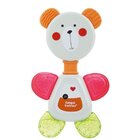 CANPOL BABIES Chladící kousátko s chrastítkem medvídek - bílo-růžová