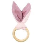 NATTOU Hryzačka drevená 100% PURE COTTON PINK