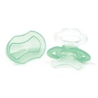BABYONO Kousátko silikonový bez BPA ve tvaru dudlíku s krytem zelený 3m+