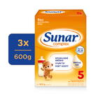 3x SUNAR Complex 5 Mlieko dojčenské 600 g 3x SUNAR Complex 5 Mlieko dojčenské 600 g