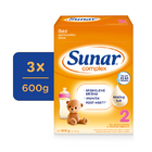 3x SUNAR Complex 2 Mlieko pokračovacie 600 g 3x SUNAR Complex 2 Mlieko pokračovacie 600 g