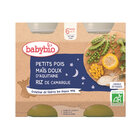 2xBABYBIO Večerné menu hrášok, sladká kukurica, ryža 200 g