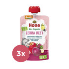 3x HOLLE Zebra Beet Bio ovocné pyré jablko, banán a červená řepa, 100 g (6 m+)
