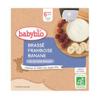 BABYBIO Mléčný dezert malina banán 4x 85 g