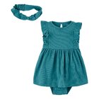 CARTER'S Set 2dielny šaty, čelenka Turquoise dievča LBB 3m
