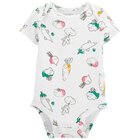 CARTER'S Body krátky rukáv Ivory Vegetables dievča 12m