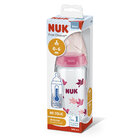 NUK FC+ Lahev skleněná s kontrolou teploty 240 ml - růžová NUK FC+ Lahev skleněná s kontrolou teploty 240 ml - růžová