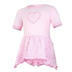 LITTLE ANGEL Body šaty tenké KR Outlast® 80 ružová baby/ružová-bodka lesk