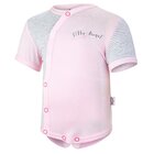 LITTLE ANGEL Body tenké KR Outlast® 68 ružová baby/pruh bielosivý melír
