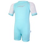 LITTLE ANGEL Overal tenký krátký Outlast® 86 mentolová/pruh bielošedý melír