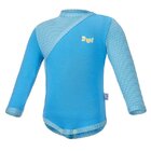 LITTLE ANGEL Body tenké zavinovacie dlhý rukáv Outlast® veľ. 68 - modrá/pruh modrožltý