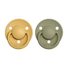 BIBS De Lux dudlíky z přírodního kaučuku 2 ks, velikost 1, Honey Bee/Olive BIBS De Lux dudlíky z přírodního kaučuku 2 ks, velikost 1, Honey Bee/Olive