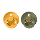 BIBS Colour dudlíky z přírodního kaučuku 2 ks, velikost 2, Honey Bee/Olive BIBS Colour dudlíky z přírodního kaučuku 2 ks, velikost 2, Honey Bee/Olive