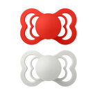 BIBS Supreme cumlíky ortodontické zo silikónu 2 ks, veľkosť 1, Candy Apple/Haze