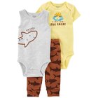 CARTER'S Set 3dílný tepláky, body kr. rukáv, body bez rukávů Brown Shark kluk 6m CARTER'S Set 3dílný tepláky, body kr. rukáv, body bez rukávů Brown Shark kluk 6m