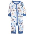 CARTER'S Overal bez nožičiek na cvoky Sleep&Play Blue Palm chlapec 9m