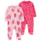 CARTER'S Overal na zips Sleep & Play Pink Raspberry dievča 2ks 9m