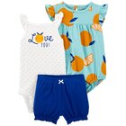 CARTER'S Set 3dílný body na ramínka, body kr. rukáv, kraťasy Blue Orange holka 12m CARTER'S Set 3dílný body na ramínka, body kr. rukáv, kraťasy Blue Orange holka 12m