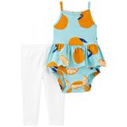 CARTER'S Set 2dílný body na ramínka, legíny Blue Orange holka 12m CARTER'S Set 2dílný body na ramínka, legíny Blue Orange holka 12m