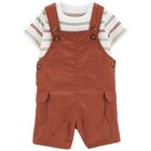 CARTER'S Set 2dílný triko kr. rukáv, kraťasy na kšandy Brown&Color Stripes kluk 6m CARTER'S Set 2dílný triko kr. rukáv, kraťasy na kšandy Brown&Color Stripes kluk 6m
