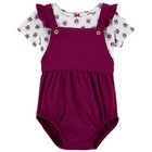 CARTER'S Set 2dílný triko kr. rukáv, kalhotky na kšandy Purple Flowers holka 3m CARTER'S Set 2dílný triko kr. rukáv, kalhotky na kšandy Purple Flowers holka 3m