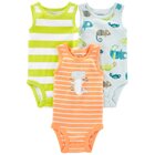 CARTER'S Body bez rukávů Stripes Animals kluk 3ks NB/vel. 56 CARTER'S Body bez rukávů Stripes Animals kluk 3ks NB/vel. 56