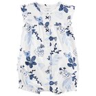 CARTER'S Overal letný krátky rukáv Blue Flowers dievča 3m