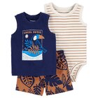 CARTER'S Set 3dílný body bez rukávů, tílko, kraťasy Navy Bird kluk 9m CARTER'S Set 3dílný body bez rukávů, tílko, kraťasy Navy Bird kluk 9m