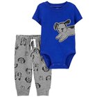 CARTER'S Set 2dielny body kr. rukáv, tepláky Blue Dog chlapec 12m