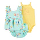 CARTER'S Set 3dílný body na ramínka, tílko, kalhotky Blue Floral holka 12m CARTER'S Set 3dílný body na ramínka, tílko, kalhotky Blue Floral holka 12m
