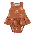 CARTER'S Body bez rukávů s volánem Brown Flowers holka 6m CARTER'S Body bez rukávů s volánem Brown Flowers holka 6m