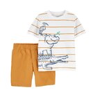 CARTER'S Set 2dílný triko kr. rukáv, kraťasy Brown Hippo kluk 24m