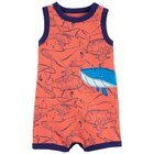 CARTER'S Overal letní Orange Whale kluk 24m