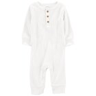 CARTER'S Overal bez nožiček White Henley neutrál 3m CARTER'S Overal bez nožiček White Henley neutrál 3m